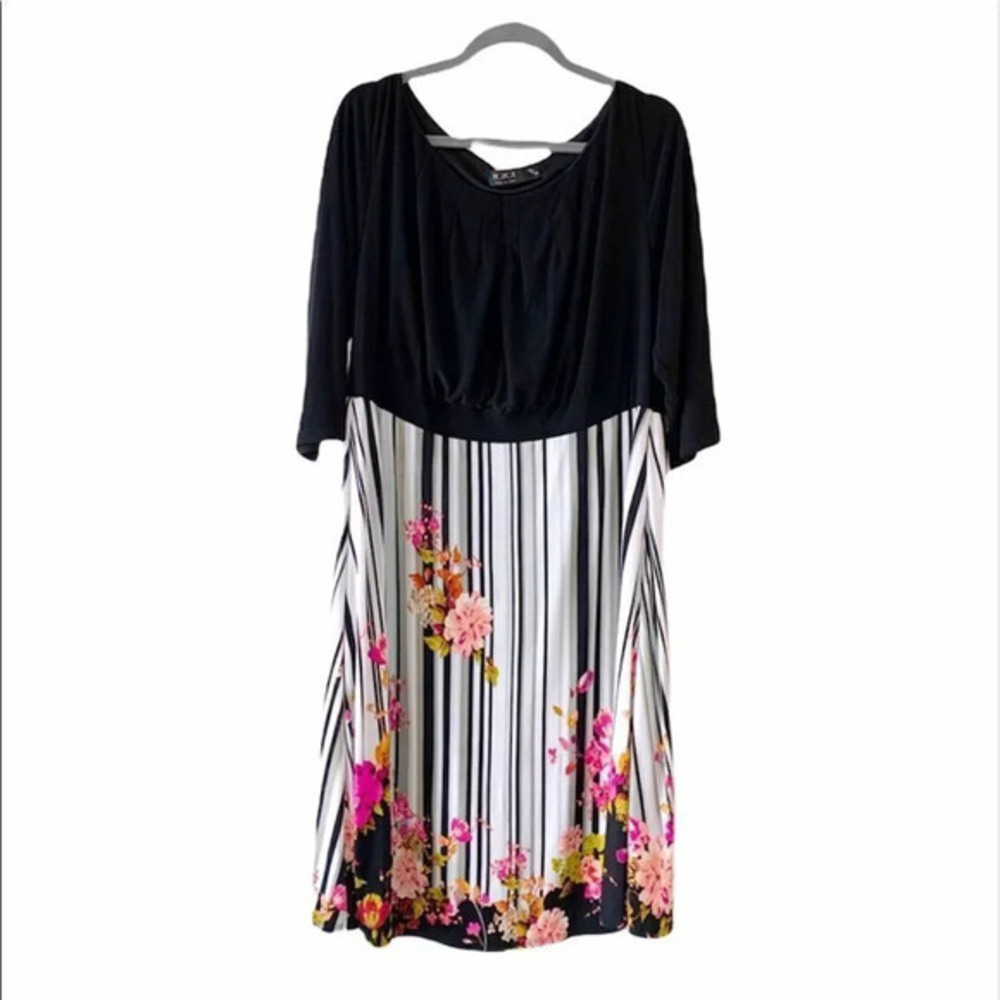 IGIGI Morgan Floral Print Dress Black Size 18/20 Plus-size Curvy Spring Romantic